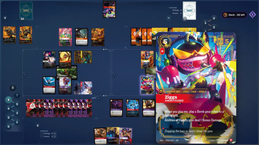 A stream with a viewer pointing at a card and its full card shown beside it.
